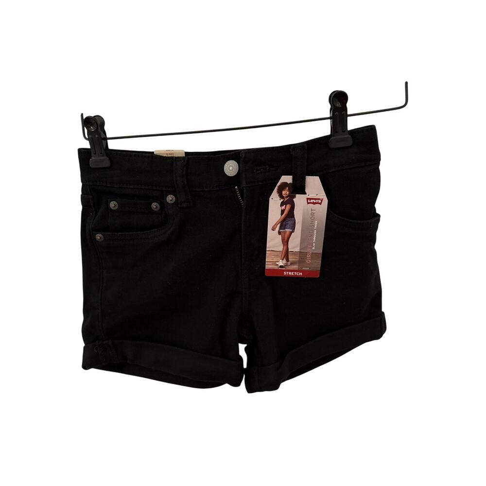 Levis Mid Length Shorts Womens Size 10 Cuff Stretch Black